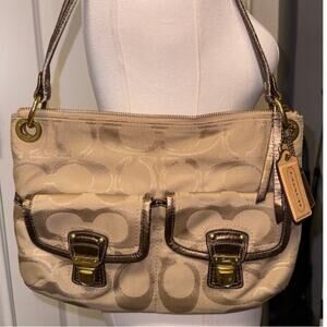 COACH 18980 Poppy Signature Khaki Gold Bronze Y2K Purse